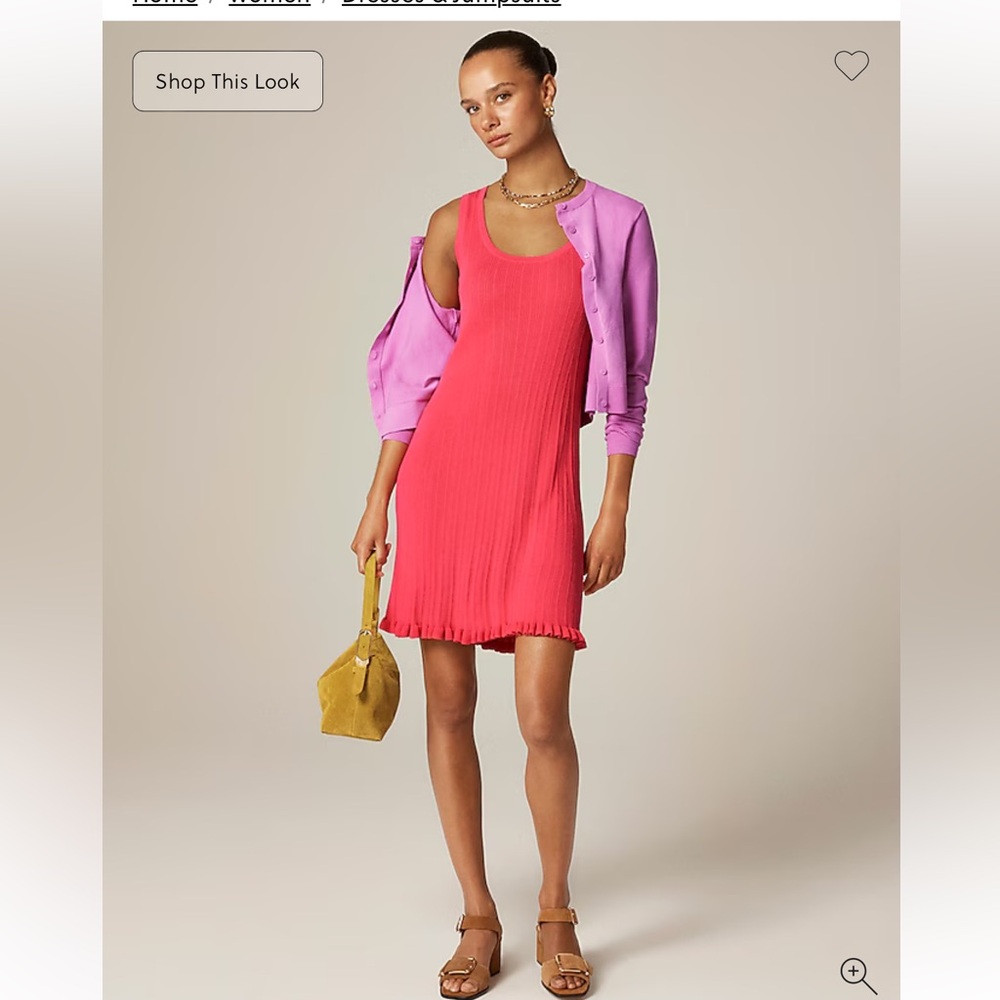 J Crew Ruffle Trim Sweater Dress
